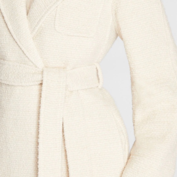 Bouclé Belted Double Breasted Jacket - New With Tags - NEVER WORN - Cream - Picture 3 of 5